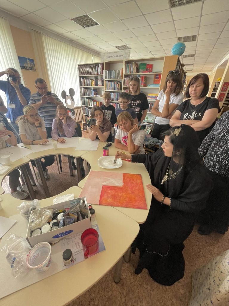 Ayesha Kamal giving masterclass to student in borisov belarus europe